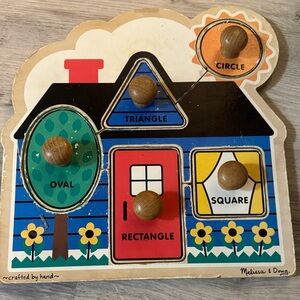 Melissa & Doug Shape Sorting House - Blue, Red, Yellow